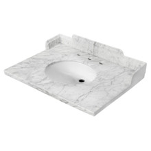 Kingston Brass  Fauceture KMS3022M38 Pemberton 30" x 22" Carrara Marble Vanity Top with Oval Sink, Carrara White