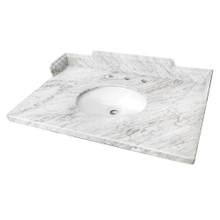 Kingston Brass  Fauceture KMS3622M38 Pemberton 36" x 22" Carrara Marble Vanity Top with Oval Sink, Carrara White