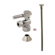 Kingston Brass  CC43108DLTKF20 Modern Plumbing Toilet Trim Kit, 1/2" IPS x 3/8" O.D. Comp, Brushed Nickel