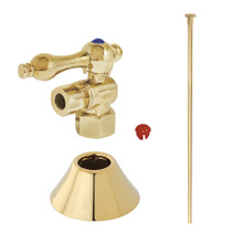 Kingston Brass  CC43102TKF20 Traditional Plumbing Toilet Trim Kit, 1/2" IPS x 3/8" O.D. Comp, Polished Brass