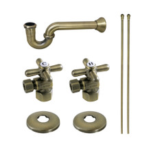 Kingston Brass  KPK203 Gourmet Scape Plumbing Supply Kit with 1-1/2" P-Trap - 1/2" IPS Inlet x 3/8" Comp Oulet, Antique Brass