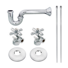 Kingston Brass  KPK201 Gourmet Scape Plumbing Supply Kit with 1-1/2" P-Trap - 1/2" IPS Inlet x 3/8" Comp Oulet, Polished Chrome