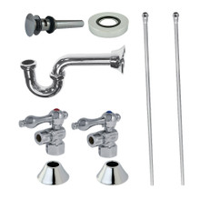 Kingston Brass  CC43101VOKB30 Traditional Plumbing Sink Trim Kit with P-Trap and Overflow Drain, Polished Chrome