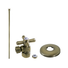 Kingston Brass  KTK103P Trimscape Toilet Supply Kit, 1/2" IPS x 3/8" O.D. Comp, Antique Brass