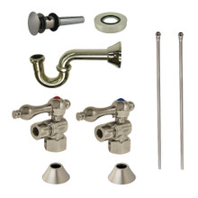 Kingston Brass  CC43108VOKB30 Traditional Plumbing Sink Trim Kit with P-Trap and Overflow Drain, Brushed Nickel
