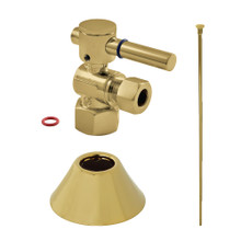 Kingston Brass  CC43107DLTKF20 Modern Plumbing Toilet Trim Kit, 1/2" IPS x 3/8" O.D. Comp, Brushed Brass