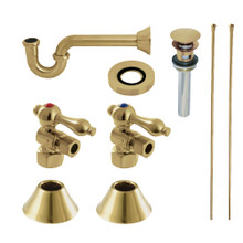 Kingston Brass  CC43107VOKB30 Traditional Plumbing Sink Trim Kit with P-Trap and Overflow Drain, Brushed Brass