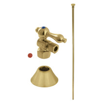 Kingston Brass  CC43107TKF20 Traditional Plumbing Toilet Trim Kit, 1/2" IPS x 3/8" O.D. Comp, Brushed Brass