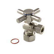 Kingston Brass  CC53308DX Concord 5/8" x 3/8" O.D. Comp, Quarter Turn Angle Stop Valve, Brushed Nickel