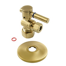 Kingston Brass  CC53307DLK 5/8-Inch X 3/8-Inch OD Comp Quarter-Turn Angle Stop Valve with Flange, Brushed Brass