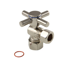 Kingston Brass  CC54408DX Concord 5/8" x 1/2" O.D. Comp, Quarter Turn Angle Stop Valve, Brushed Nickel