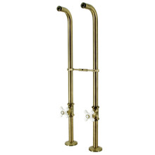 Kingston Brass  CC266S3PX Kingston Freestanding Supply Line with Stop Valve, Antique Brass
