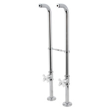 Kingston Brass  CC266S1PX Kingston Freestanding Supply Line with Stop Valve, Polished Chrome