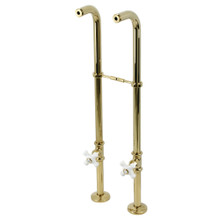 Kingston Brass  CC266S2PX Kingston Freestanding Supply Line with Stop Valve, Polished Brass