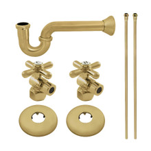 Kingston Brass  KPK207 Gourmet Scape Plumbing Supply Kit with 1-1/2" P-Trap - 1/2" IPS Inlet x 3/8" Comp Oulet, Brushed Brass