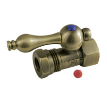 Kingston Brass  CC44153 Quarter Turn Valve (1/2" FIP X 1/2" or 7/16-Inch" Slip Joint), Antique Brass