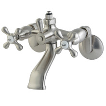 Kingston Brass  CC2668 Vintage Wall Mount Tub Faucet with Riser Adaptor, Brushed Nickel