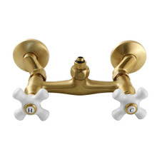 Kingston Brass  CC2137PX Vintage Wall Mount Tub Faucet Body with Riser Adapter, Brushed Brass