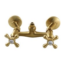 Kingston Brass  CC2137 Vintage Wall Mount Tub Faucet Body with Riser Adapter, Brushed Brass