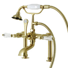 Kingston Brass  Aqua Vintage AE103T7WLL Wilshire Deck Mount Clawfoot Tub Faucet, Brushed Brass