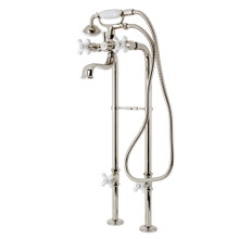 Kingston Brass CCK266PXK6 Kingston Freestanding Clawfoot Tub Faucet Package with Supply Line, Polished Nickel
