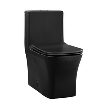 Swiss Madison  SM-1T106MB Concorde One-Piece Square Toilet Dual-Flush 1.1/1.6 gpf in Matte Black