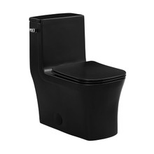 Swiss Madison  SM-1T107MB Concorde One-Piece Square Toilet Side Flush 1.28 gpf in Matte Black