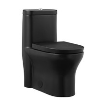 Swiss Madison  SM-1T108MB Monaco One-Piece Elongated Toilet Dual-Flush 1.1/1.6 gpf in Matte Black