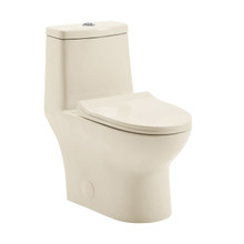 Swiss Madison  SM-1T112BQ Ivy One-Piece Elongated Toilet Vortex Dual-Flush 1.1/1.6 gpf in Bisque
