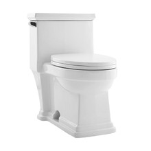 Swiss Madison  SM-1T114 Voltaire One-Piece Elongated Toilet Side Flush 1.28 gpf - Glossy White
