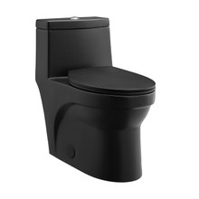 Swiss Madison  SM-1T118MB Virage One-Piece Elongated Toilet Vortex Dual-Flush 1.1/1.6 gpf in Matte Black