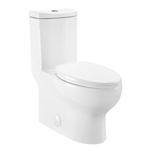 Swiss Madison  SM-1T119 Plaisir One-Piece Elongated Toilet Dual-Flush 1.1/1.6 gpf - Glossy White