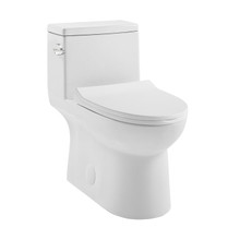 Swiss Madison  SM-1T125 Daxton One-Piece Elongated Toilet Side Flush 1.28 gpf - Glossy White