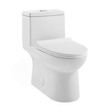 Swiss Madison  SM-1T126 Daxton One-Piece Elongated Dual-Flush Toilet 1.1/1.6 gpf - Glossy White