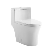 Swiss Madison  SM-1T128 Bastille One-Piece Elongated Toilet Vortex Dual-Flush 1.1/1.6 gpf - Glossy White