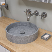 Alfi  ABCO17R 17" Round Solid Concrete Gray Matte Above Mount Bathroom Sink