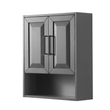 Wyndham  WCV2525WCGB Daria Over-the-Toilet Bathroom Wall-Mounted Storage Cabinet in Dark Gray with Matte Black Trim