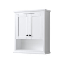Wyndham  WCV2323WCWB Avery Over-the-Toilet Bathroom Wall-Mounted Storage Cabinet in White with Matte Black Trim