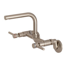 Kingston Brass  KS812SN Concord 8-Inch Adjustable Center Wall Mount Kitchen Faucet, Brushed Nickel