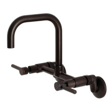 Kingston Brass  KS813ORB Concord 8-Inch Adjustable Center Wall Mount Kitchen Faucet, Oil Rubbed Bronze