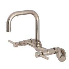 Kingston Brass  KS813PN Concord 8-Inch Adjustable Center Wall Mount Kitchen Faucet, Polished Nickel