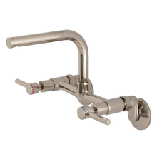 Kingston Brass  KS812PN Concord 8-Inch Adjustable Center Wall Mount Kitchen Faucet, Polished Nickel
