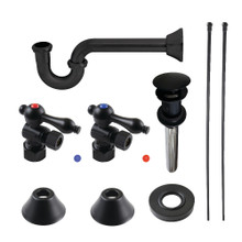Kingston Brass  CC53300VOKB30 Traditional Plumbing Sink Trim Kit with P-Trap and Overflow Drain, Matte Black