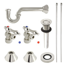 Kingston Brass  CC53306VKB30 Traditional Plumbing Sink Trim Kit with P-Trap and Drain, Polished Nickel