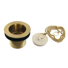 Kingston Brass  DSP15SB 1-1/2" Chain and Stopper Tub Drain with 1-1/2" Body Thread, Brushed Brass