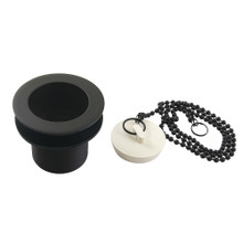 Kingston Brass  DSP17MB 1-1/2" Chain and Stopper Tub Drain with 1-3/4" Body Thread, Matte Black