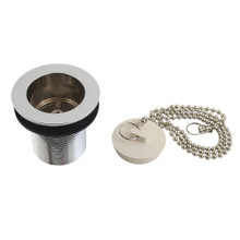 Kingston Brass  DSP20CP 1-1/2" Chain and Stopper Tub Drain with 2" Body Thread, Polished Chrome