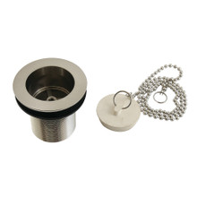 Kingston Brass  DSP20SN 1-1/2" Chain and Stopper Tub Drain with 2" Body Thread, Brushed Nickel