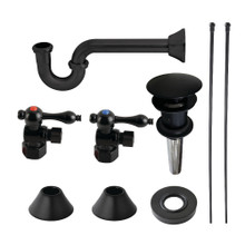 Kingston Brass  CC43100VOKB30 Traditional Plumbing Sink Trim Kit with P-Trap and Overflow Drain, Matte Black