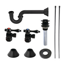 Kingston Brass  CC43100VKB30 Traditional Plumbing Sink Trim Kit with P-Trap and Drain, Matte Black